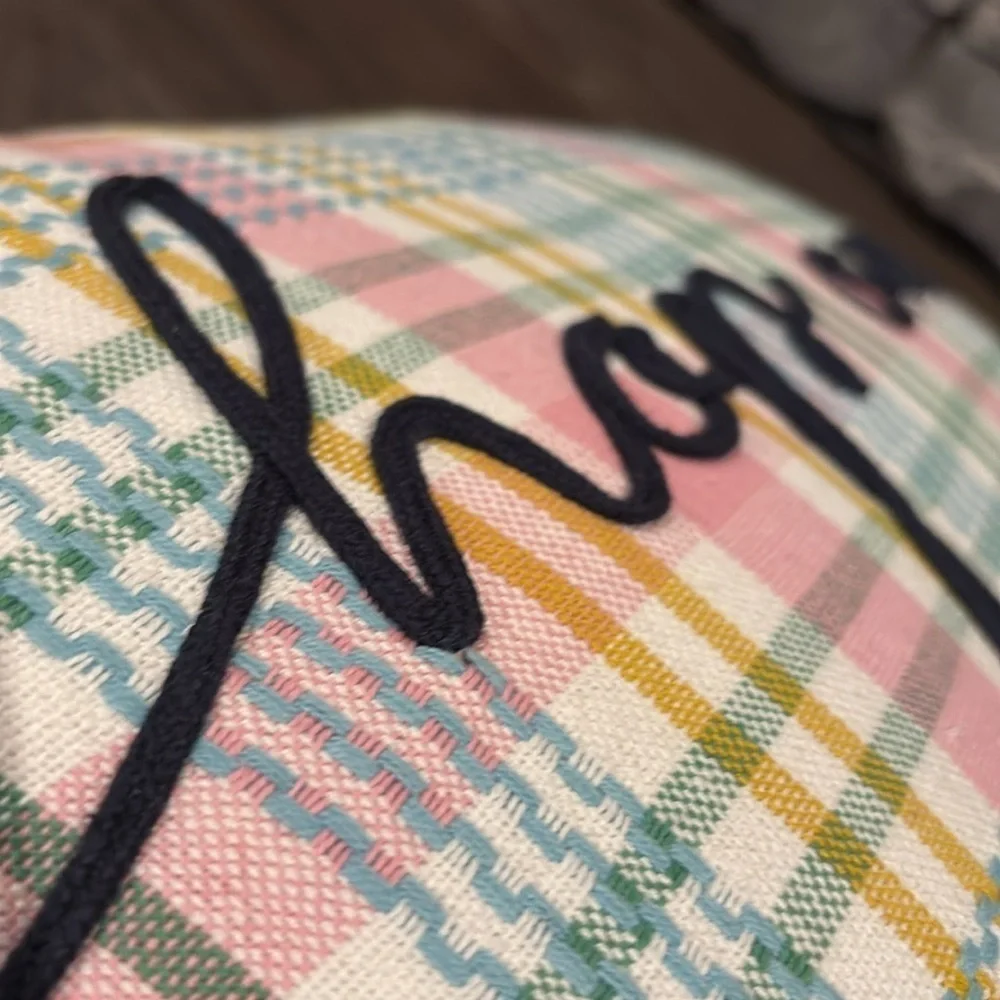Hop On In Rectangle cotton embroidered ,zipper,down alternative,fringe,Easter